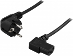Fuj:tech Deltaco CEE 7/7 - C13 toitejuhe nurgahendustega, 5 m, must (DEL -111B)