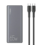 USAMS Powerbank PB59 30000mAh 65W 2xQC3.0+PD Kiirlaadija must/must CMXLOGTC01 (US-CD165) + USB-C-USB-C kaabel