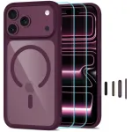 Tech-Protect MagOne CC MagSafe korpus + tempereeritud klaas 2-pakendis iPhone 18 Pro Max / 17 Pro Max jaoks - Line burgundEstonian: MagOne CC MagSafe korpus + tempereeritud klaas 2-pakendis iPhone 18 Pro Max / 17 Pro Max jaoks - L