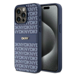 DKNY DKHCP15XPRTHSLB iPhone 15 Pro Max 6.7" niebieski/sinine kvakaaneline nahast mono triibuline ja metallist logo