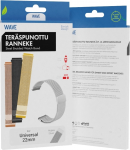 Wave terasest punutud kepael 22mm, nutikate ja spordikellade jaoks, hbedane (-MB-UNI-22-SV)