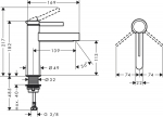 Mixer for washbasin HG Finoris 76023670 black mat