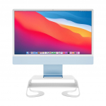 Twelve South Curve Riser for iMac and monitors - Premium ergonomic stand with integrated storage shelf - White Monitor stand f