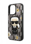 Karl Lagerfeld Kvakate Flower Ikonik Karl Grey, iPhone 13 Pro jaoks, KLHCP13LPMNFIK1