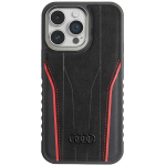 Audi Ehtne nahk MagSafe iPhone 15 Pro 6.1" czarno-czerwony/mustapunane kvakott AU-TPUPCMIP15P-R8/D3-RD