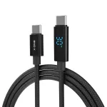X-ONE BoltLink LED-ekraaniga andmekabel - tp C kuni C - maks 100W, 1,5 m, must