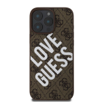 GUESS Puudukkangas 4G Suur Armastus Logo MagSafe Kaas Apple iPhone 16 Pro Max