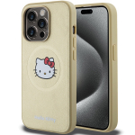 Hello Kitty HKHMP13XPGHCKD iPhone 13 Pro Max 6.7" zoty/kuldne kvakaaneline nahast Kitty Head MagSafe