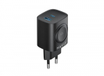 HAVIT UC132 EL GaN 22 W kahekordse pistikuga laadija traadita laadimise vimalusega, must