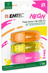 Emtec USB2.0 C410 8GB Neon, 3 tk