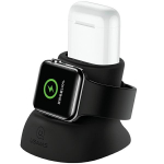 USAMS Silikoonist 2-in-1 laadimisalust Apple Watchi ja AirPodide jaoks must/must ZJ51ZJ01 (US-ZJ051)