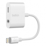 Belkin 3.5 MM AUDIO+CHARGE 4in Wht RockStar, White, 3.5mm,