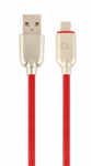 Gembird USB mees - Micro USB mees Premium kummikate 2m Punane