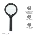 Nedis suurennuslasi LED-valgusega, must (MAGH1BK)