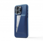 Mujjo iPhone 15 Pro Max Wallet Leather Case - Monaco Blue
