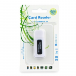 SDHC/SD/MMC/RS-MMC/Mini-SD (adapter)/Micro SD (adapter)/TF (adapter)/XD/MS/MS PRO DUO 2.0 mlukaardilugeja, must