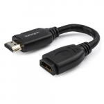 StarTech.com 6in (15cm) HDMI-porti sstva kaabli - 4K 60Hz kiirustugev HDMI 2.0 pikenduskaabel Ethernetiga - lhike HDMI-pikenduskaabel - HDMI male-female pikendusadapteri juhe