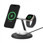 BELKIN BoostCharge Pro 3-in-1 Qi2 juhtmeta laadimisjaam MagSafe'iga, must (WIZ023VFBK)
