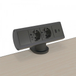 Forming Function Smartline Desk Alu/Black 2 Power, 1 USB