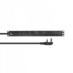 Lanview UK Rack mount power strip, 1U, 13A with 8x UK socket and