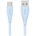 USAMS Rohelise seeria kaabel SJ714, 18W, 3A, USB-A USB-C, 1m, sinine