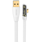 USAMS USB-C nurgakaabel, PD 6A, 66W kiirlaadimine, Iceflake Series, 1.2m, valge/valge, SJ585USB02 (US-SJ585)