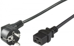 MicroConnect Power Cord CEE 7/7 - C19 2m Angled Schuko - C19