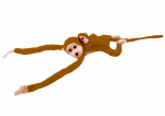 LEAN Toys Mascot Plush Monkey with Baby, Dark Brown, 70 cm