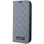 Karl Lagerfeld KLBKP14XSAKLHPG iPhone 14 Pro Max 6.7" raamaturiiul srebrny/hbedane Saffiano Monogrammiga
