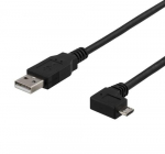 Deltaco USB-302D USB-kaabel USB 2.0 2 m USB A USB A/Micro-USB B Must