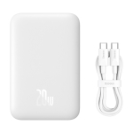 Baseus Magnetic Mini Air PPCXM06A 6000mAh 20W Power Bank koos lihtsa seeria USB-C kaabliga - Valge - OUTLET