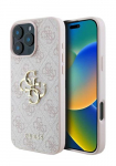 GUESS Hard Cover 4G Big Metal Logo Pink, Apple iPhone 16 jaoks, GUHCP16S4GMGPI