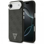 GUESS iPhone'i 17 Air kest, hildub MagSafe'iga GUHMP17MP4TSRCMK (PU 4G kolmnurgaga logoga) must