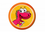 LEAN Toys Flying Disc Frisbee with Dinosaur Orange 20 Cm