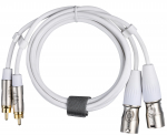 Fuj:tech 2 x RCA-hendustega isased 2 x XLR-hendustega isased audiokaabel, 5 m, valge (2 x RCA - 2 x XLR male, 5 m, white)