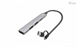 i-tec USB-C/USB-A metallist keskus 1x USB 3.0 + 3x USB 2.0