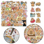 Lean Kapibara stickerite komplekt, PET-materjal, 6 lehte, 120 tk.