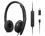 Lenovo Headphones/Headset Wired Head-Band Usb Type-C Black