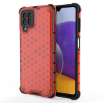 Hurtel Honeycomb Case armor cover with TPU Bumper for Samsung Galaxy A22 4G red