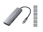 Conceptronic 6-1 USB-C-HDMI/2xUSB-A/SD/TF/+ 15cm gr