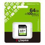 Kingston Technology 64GB SDXC Canvas Select Plus Gen3 100MB/s C10 UHS-I U1 V10