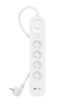 Belkin Surge Protector 4 Outlets + USB-C + USB-A 2m, White