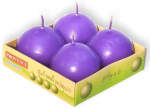 PROVENCE Candles Ball Violet 4pcs 5.5x5.5x5.5cm