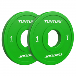 Weight plates TUNTURI Platinum Fractional Plates, Green, 50mm, 2 x 1 kg