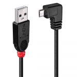 Lindy USB 2.0 kabel, tp A/Micro-B, 90 pratud, M/M, 1m pikkus