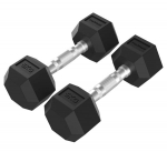 Tunturi Platinum Hex Rubber Dumbbell, 5kg, Pair