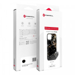 IPhone 15 mbris Forcell F-Protect Mirage, hildub Magsafe'iga, must marmorist vlimus, kaitse sjalise taseme kukkumiste vastu
