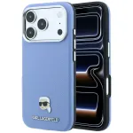 Case Karl Lagerfeld Grained Karl Head Metal MagSafe for iPhone 18 Pro Max / 17 Pro Max light blue