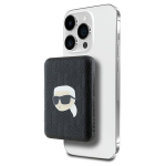 Karl Lagerfeld KLPB5FPGKSKIHK 15W 5000mAh must/must Karl Head Pin MagSafe induktiivne powerbank