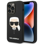 Karl Lagerfeld KLHCP14XSLKHHBK iPhone 14 Pro Max 6,7" kvakaane karvane/must Silikoon Karl`s Head